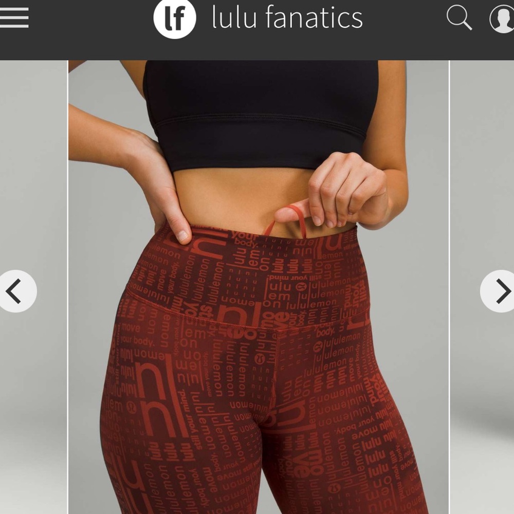 Lululemon Wunder Train High Rise Tight 25" Sz 4 Ombre Red Multi 7/8 Length 4117
